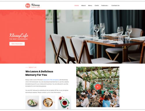 Thème Klassy Cafe: Prix Site Web à 350 euros